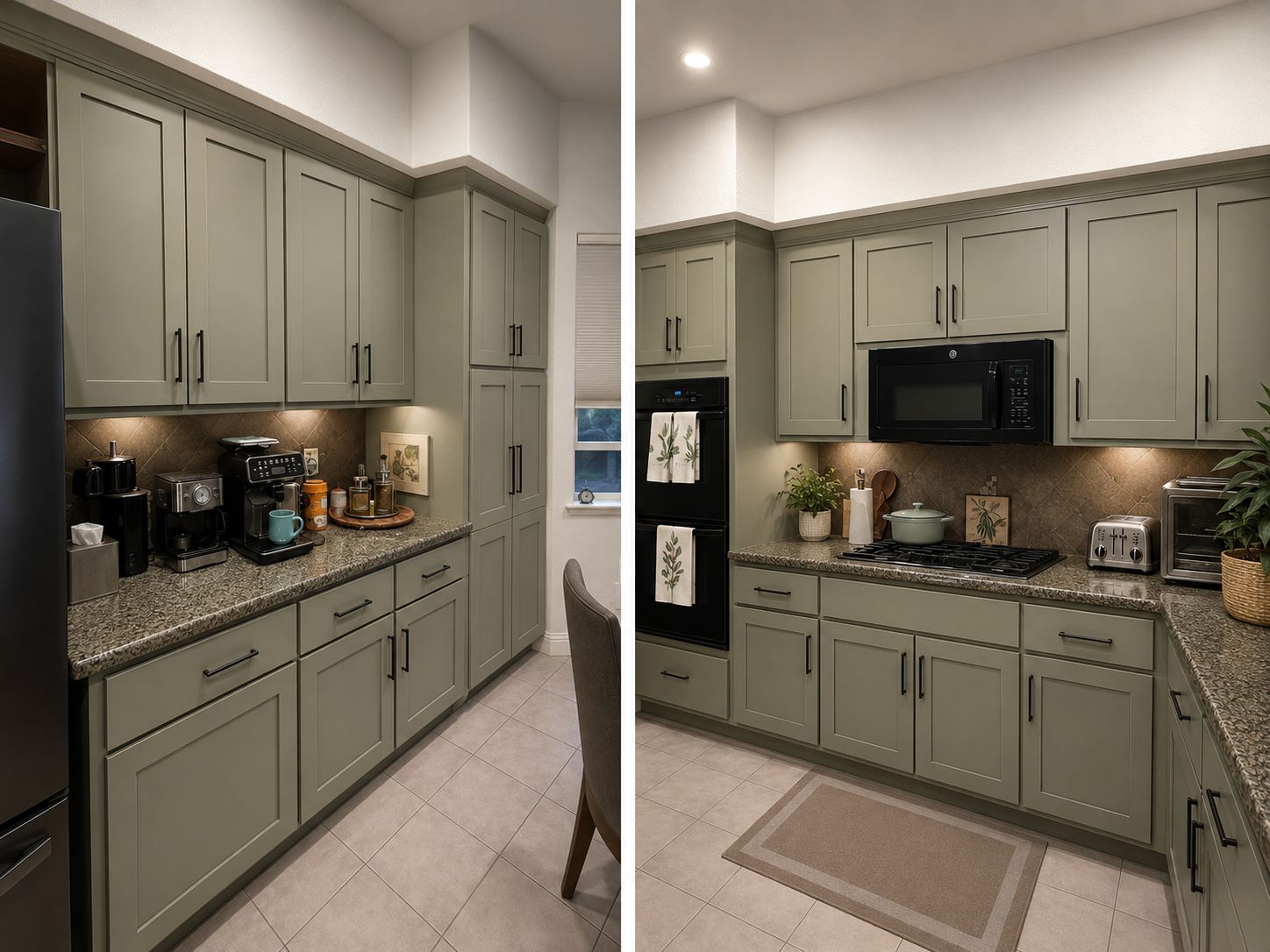 The same kitchen cabinetry in Lincoln, California after refinishing