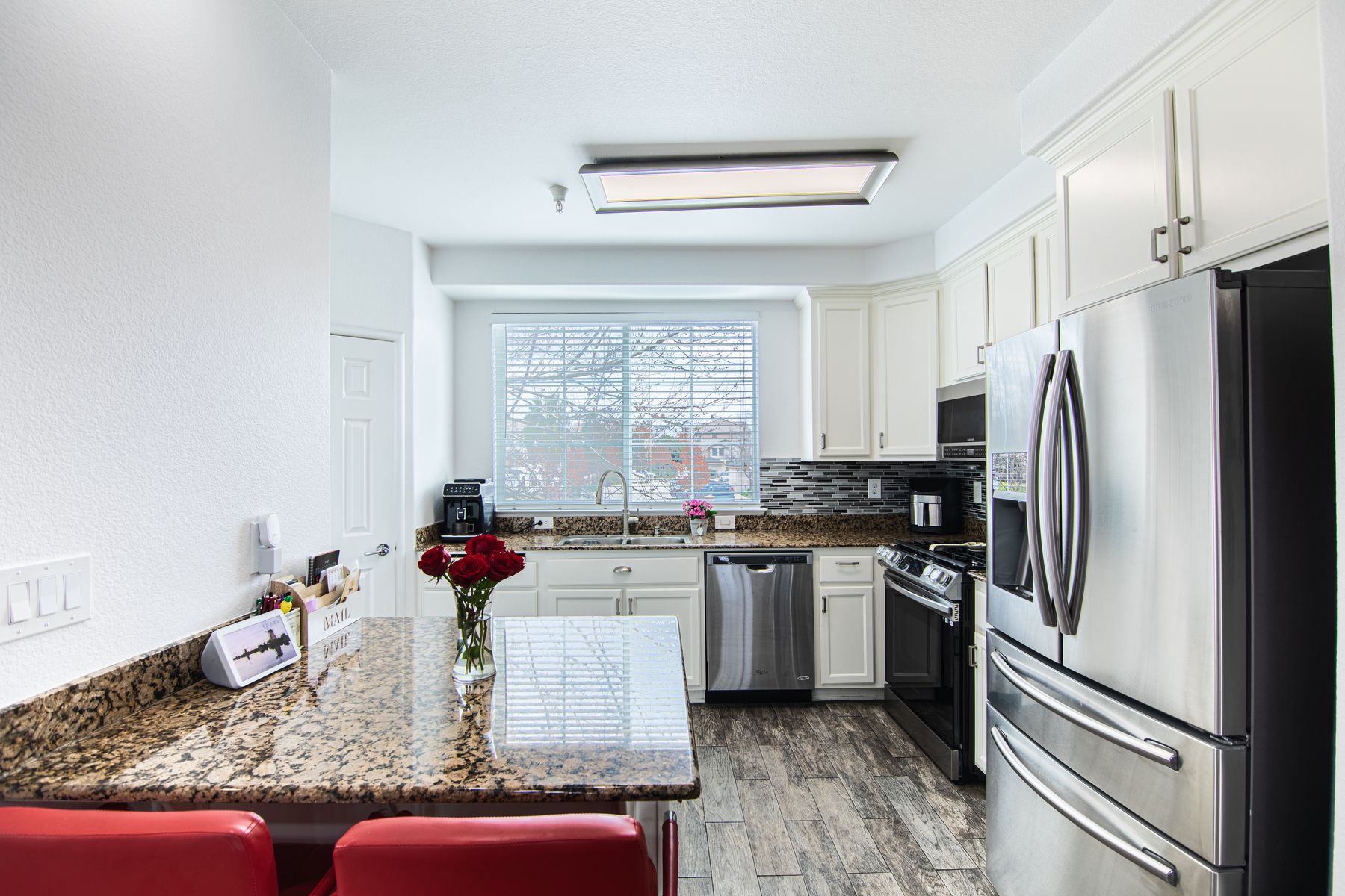 Repainted kitchen of a Sacramento townhouse