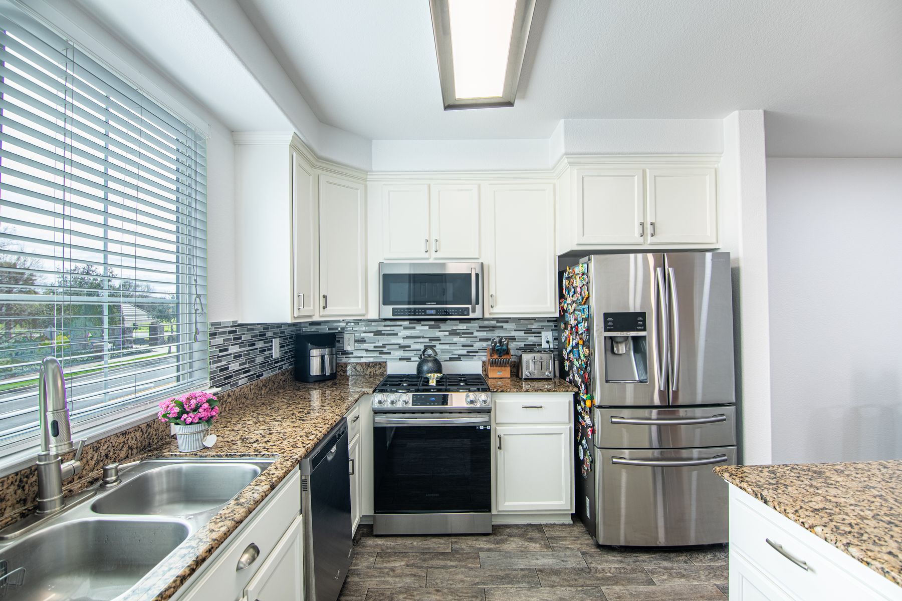 Repainted kitchen of a Sacramento townhouse