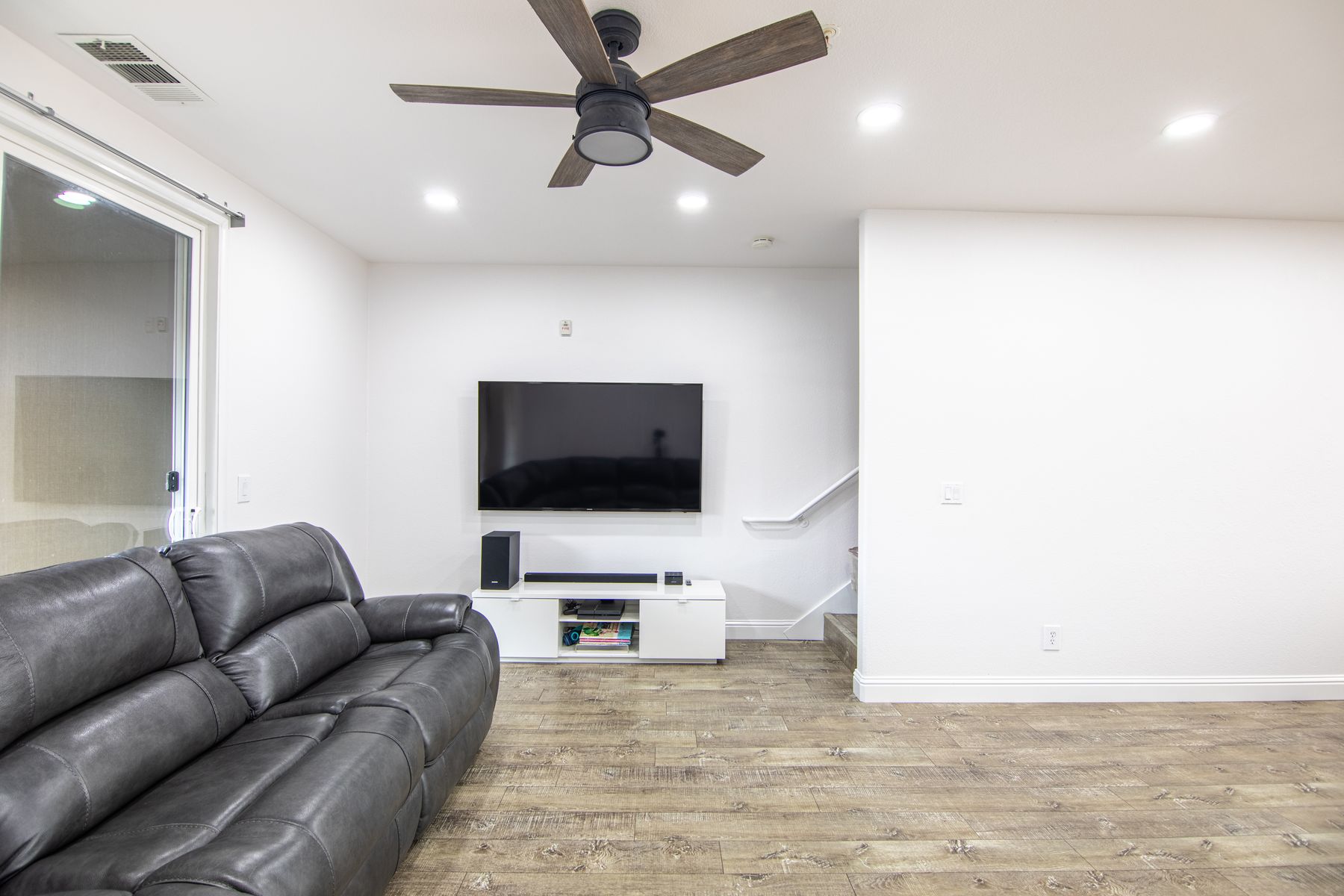 Repainted living area of a Sacramento townhouse