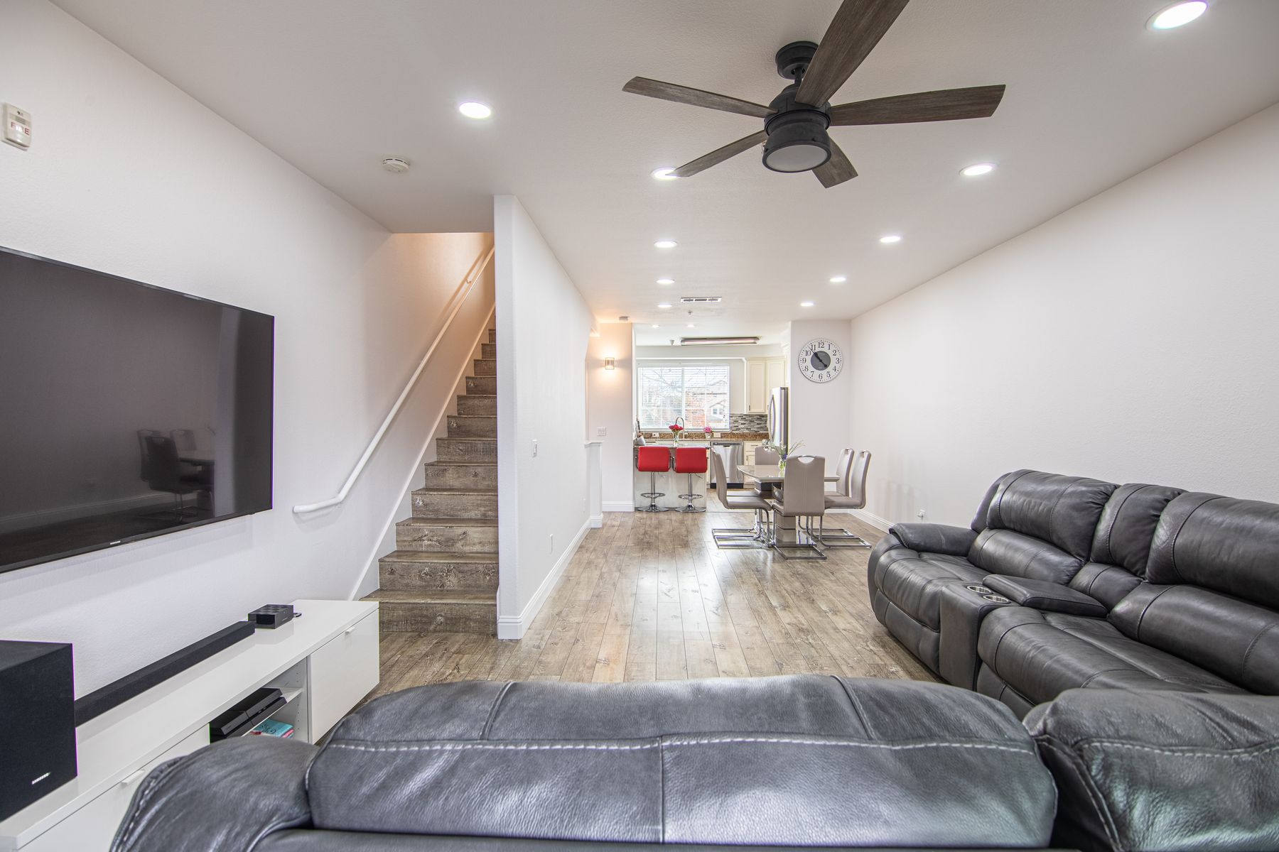 Repainted living area of a Sacramento townhouse